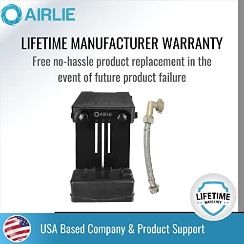 Airlie Pool Water Leveler, Patented, Included Stainless Steel Hose and Brass 90° Connector, Automatically Adjusts Pool Water Level, User Friendly Design (Black)