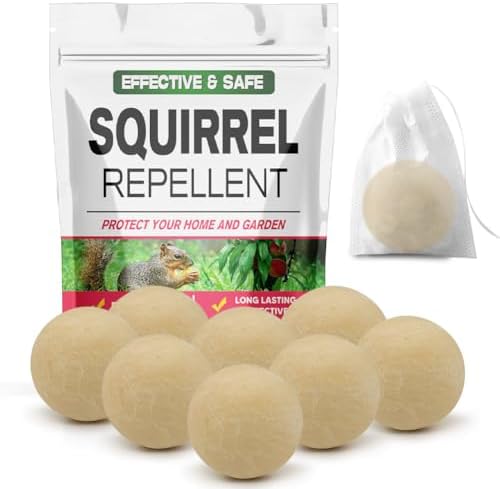 Squirrel Repellent Outdoor, Chipmunk Repellent, Squirrel Repellent for Garden & Yard, Attic Squirrel Deterrent, Keep Chipmunk Away, Get Rid of Squirrels for Tree, Bird Feeders, Plant-8P