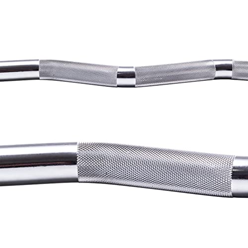 AmStaff Fitness Multi-Purpose EZ Curl Bar - Double Hook (EZ Curl) LAT Attachment Bar