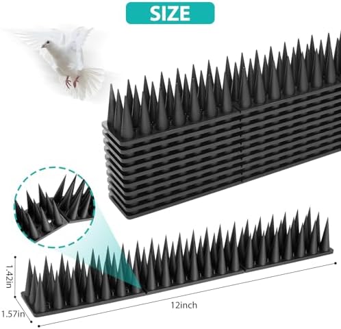 Bird Spikes, 20 Pack Bird Squirrel Raccoon Pigeon Cat Animal Deterrent Spikes for Outside Anti Bird Defender Spikes Outdoor to Keep Birds Away