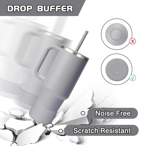 WUQID Silicone Boot Sleeve Compatible with Hydro Flask Travel Tumbler with Handle 32oz&40oz and 12-24oz Hydroflask bottle & Stanley 20 30 40oz Tumbler, Fit 2.83-2.95in Bottom, Anti-Slip Bottle Cover