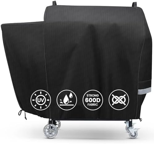 QuliMetal Grill Cover for Rec Tec RT-590, Recteq Deck Boss 590 Wood Pellet Grill - Heavy Duty Waterproof Fade Resistant Outdoor Smoker Cover with Elastic Drawstring for Recteq RT-590 Grill Accessories