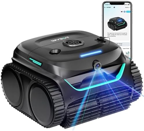(2025 New) WYBOT C2 Vision AI Camera Cordless Pool Vacuum Robot for Inground&Above Pools, 8 Mode Robotic Pool Cleaner, Utra-fine Filtration, Powerful Suction, Wall Climbing, Waterline Cleaning, Black