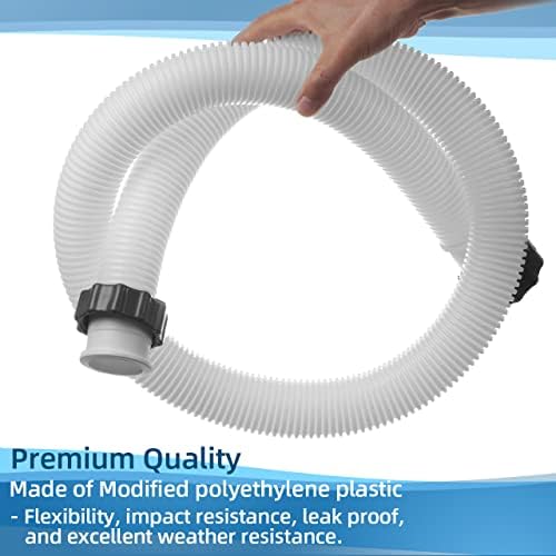 1.5" Pool Pump Hose for Coleman Intex, 1.5 inch Pool Hoses for Above Ground Pools 29060E Pool Filter Hoses for Sand Filter Pumps & Saltwater Systems, 59" Long Replacement Hoses (2 Pack)