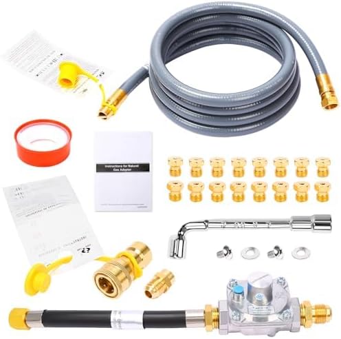 QuliMetal Upgraded Propane to Natural Gas Conversion Kit for Weber Genesis, Genesis II, Spirit, Spirit II Grills, Conversion Kit from LP to NG Includes Natural Gas Hose, Natural Gas Regulator