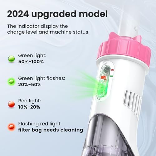 Pool Vacuum for Above Ground Pool with a Telescopic Pole, Running time up to 1H, T403 Handheld Rechargeable Pool Cleaner with Powerful Suction up to 18.5 gallons/min, Ideal for Leaves, Debris