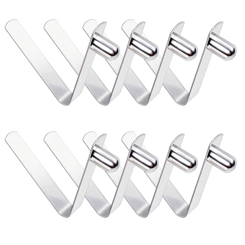 HZMM 8 Pcs Kayak Paddle Spring Snap Clips, Tent Pole Clips, Stainless Steel Push Button Clips, Tent Pole Push Button Spring Clips, Tube Locking Pin Clips for Kayak Paddle Camping Tent Pole (6mm)