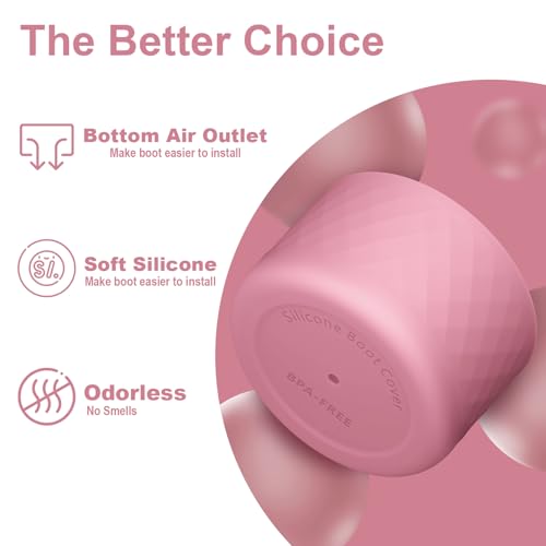 Alwenid 2PCS Silicone Water Bottle Boot for Owala 40 Oz, Anti-Slip Protective Sleeve Bottom Bumper Protector for FreeSip, Twist, and Flip Stainless Steel Water Bottles (Rose)
