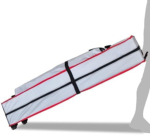 Eurmax USA Heavy Duty Wheeled Bag Pop up Canopy Tent Universal Rolling Storage Bag with Handles for 10x10 Canopy Instant Tent(Light Grey)