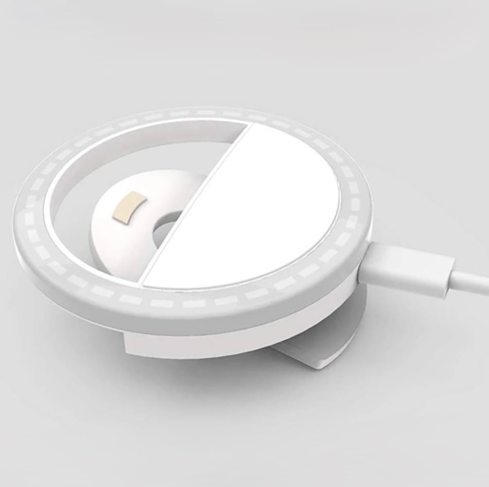 Mini Selfie Ring Light for Cell Phone Clip-on LED Light for Phone Tablet Laptop Camera Video Lighting Rechargeable 3 Adjustable Light Levels (White)