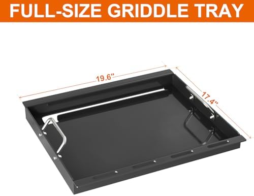 Full Size Griddle Inserts for Weber Spirit 200 Series Gas Grills, 7637 Flat Top Grill Griddle with Handles Replacement Part for Weber GS4 Spirit I & II S-210 E-210 E-220, Carbon steel, Black