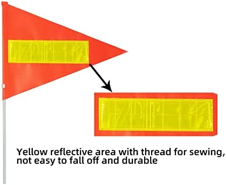 Bike Safety Flag with Pole 2 Sets, 6-Foot Adjustable Height Sturdy Fiberglass Tear-Resistant Waterproof Orange Safety Flag (Red Yellow and White)