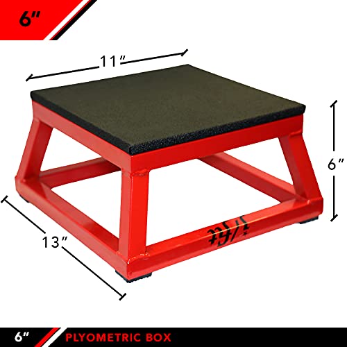 JFIT Plyometric Jump Box - 6", Red/Black