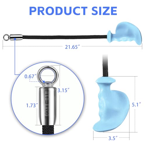 HXD-ERGO Single Tricep Rope Set of 2, Tricep Pull down Rope with Ergonomic Grip for Cable Machine - Single Arm Tricep Pull Down Cable attachment for Rope Cable Curl, Overhead Triceps Extension (Blue)