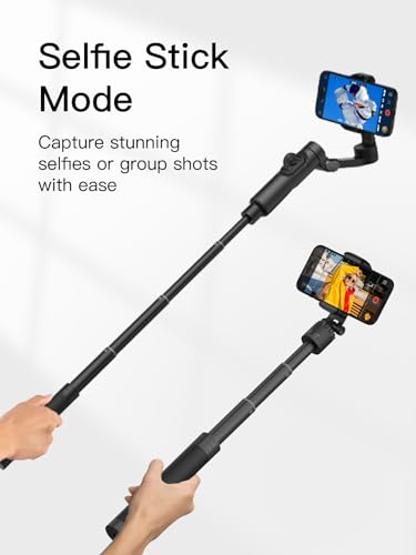 AOCHUAN 3-Axis Gimbal Stabilizer for Smartphone Smart X2 Black AI & E10 Extension Rod & P02 Magnetic Fill Light