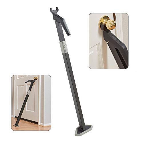 Super Heavy Duty Security Door Lock Bar Fully Adjustable Door Stopper Device for Home Defense for Residential and Commercial Use to Protect Against Forced Entry. Security Door Jammer by Securadoor