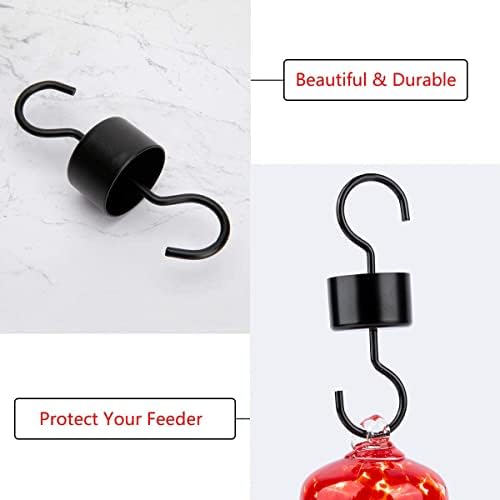 REZIPO Hummingbird Feeder with Perch - Hand Blown Glass - 38 Fluid Ounces Hummingbird Nectar Capacity Include Hanging Wires and Moat Hook (Half Red)