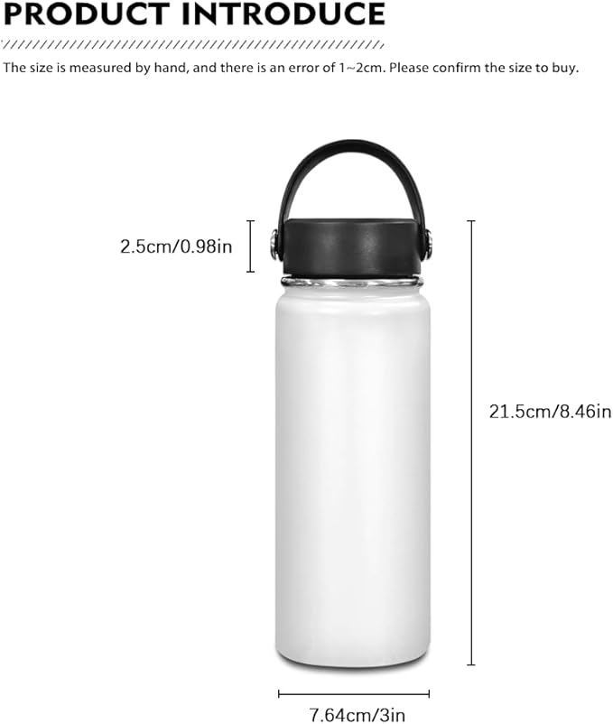 Wolf 20 OZ Stainless Steel Water Bottle for Boys 2 Pcs Water Bottle Holder Carrier Sling Water Bottle Pouch Sleeve Insulated Water Bottle with Shoulder Strap