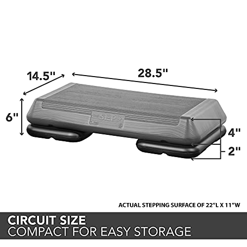 The Step (Made in USA) Original Aerobic Platform – Circuit Size Grey Aerobic Platform and Original Black Risers