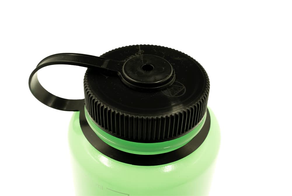Nalgene Sustain Tritan BPA-Free Water Bottle Made with Material Derived from 50% Plastic Waste, 32 OZ, Wide Mouth, Glow Green