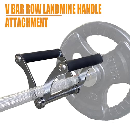 Viking Press Landmine Handle for 2-Inch Barbell, T-Bar Row Attachment Core Strength Training Accessories, Shoulder Press Landmine Attachment Equipment (V HANDLE)