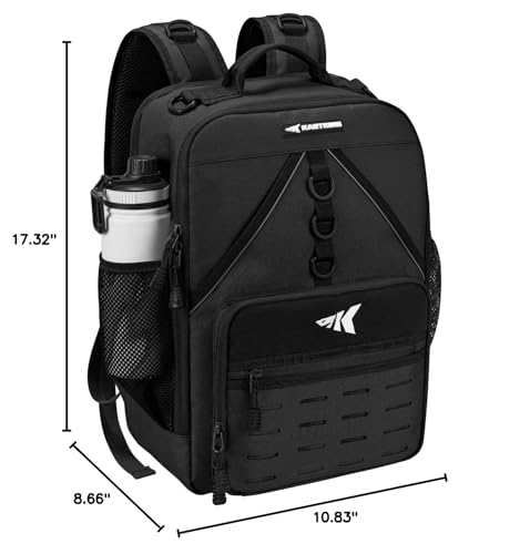 KastKing Karryall Medium Fishing Tackle Backpack With Rod Holder, 4 Tackle Boxes, Water-resistant Fishing Bag Storage Fishing Gear and Equipment