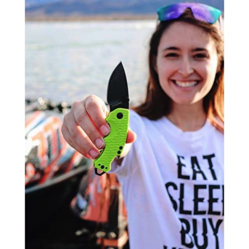 Kershaw Shuffle Lime (8700LIMEBW) Multifunction Pocket Knife; 2.4” BlackWash Stainless Steel Blade; K-Texture Grip, Liner Lock, Reversible Deep-Carry Pocketclip, Screwdriver, Bottle Opener; 2.8 OZ