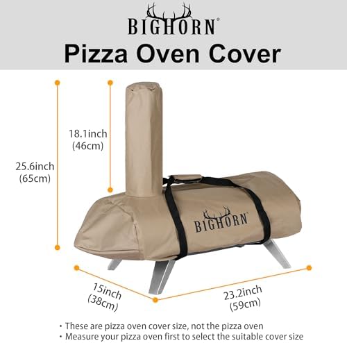 BIG HORN OUTDOORS 12Inch Pizza Oven Cover, Heavy Duty Waterproof and Weather Resistant Oxford Fabric Covers