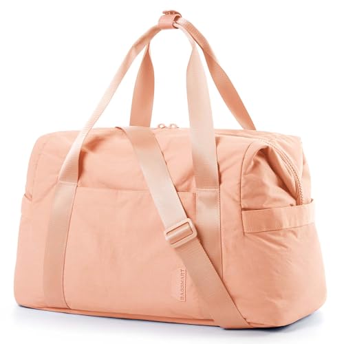 BAGSMART BAGSMART Gym Bag for Women, Carry on Weekender Overnight Bag, Travel Duffel Bags with Trolley Sleeve, Personal Item Travel Bag Tote Bag Workout Dance Bag, Orange-34L