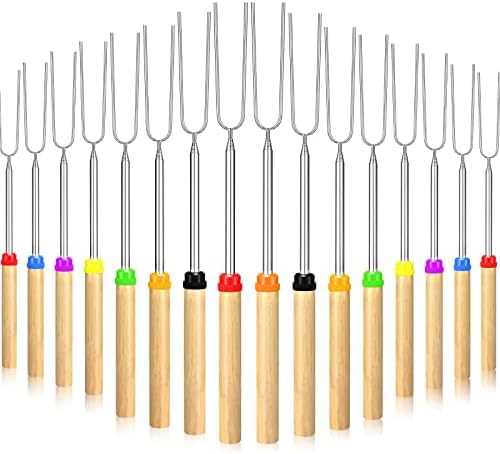 32 Inch Marshmallow Roasting Sticks Bulk, Smores Skewers for Fire Pit Kit, Hot Dog Camping Skewers Accessories Campfire Marshmellow Extendable Forks Bbq Tools Smores Sticks(20 Pack)
