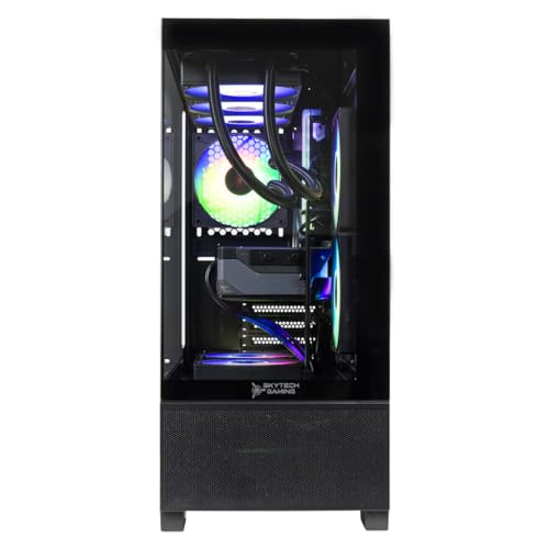 Skytech Gaming Azure 3 Plus Desktop PC, Ryzen 9 9900X 4.4 GHz (5.6GHz), NVIDIA RTX 5070 Ti 16GB, 2TB Gen4 NVMe SSD, 32GB DDR5 RAM 5200 RGB, 850W Gold ATX 3 PSU, 360mm ARGB AIO, Wi-Fi, Win 11