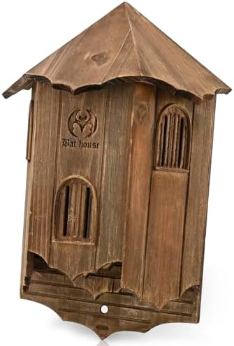 Wooden Castle Bat Houses for Outside Bat Box for Outdoors - Large Three Chamber Box Perfectly Designed to Attract Bats - Durable and Easy to Hang (Bat House Ⅰ Brown)