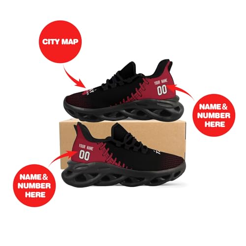 Custom Men's Sneakers Football Personalized Breathable Fan Gift Name & Number Athletic Gym Slip-on Shoes
