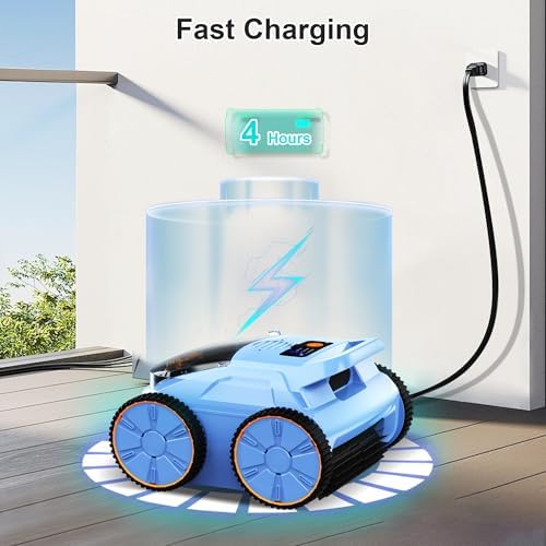 (2025 New) Robotic Pool Vacuum, Robotic Pool Cleaner for Inground Pools, Pool Robot with Smart Navigation, Floor/Wall/Waterline Cleaning, 180 Mins Runtime for Pool Up to 2100 Sq.ft