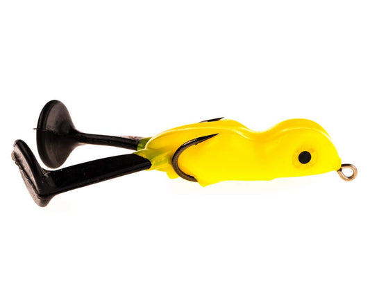 Scum Frog Bigfoot Topwater Bass Fishing Paddle Foot Hollow Body Frog Lure with Weedless Hooks, Bigfoot (3/8 Ounce), School Bus Yellow