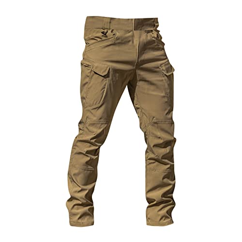 Baggy Cargo Pants Men Summer Work Pants Hiking Pants Cotton Outdoor Camo Tactical Pants Waterproof Pants Motorcycle Pants Mens Lightweight Stretch Fishing Travel Camping Pants with Multi Pockets