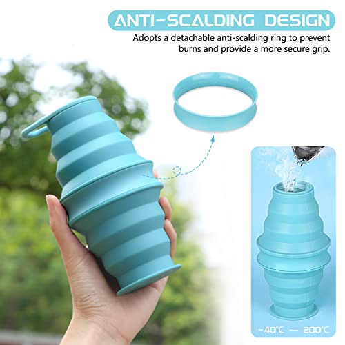 Nefeeko Collapsible Water Bottle, Reuseable BPA Free Silicone Foldable Bottles for Travel Gym Camping Hiking, Portable Leak Proof Sports Water Bottle with Carabiner