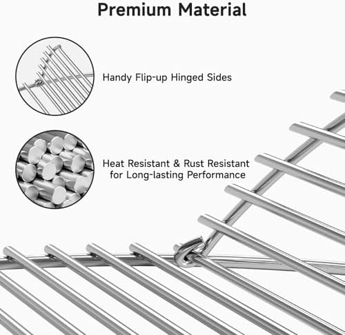 SHINESTAR Hinged Grill Grate, Fits for Weber 22" Charcoal Grills, 21.5" BBQ Cooking Grate Compatible with Original Kettle, Master Touch, Performer, and Jumbo Joe Premium