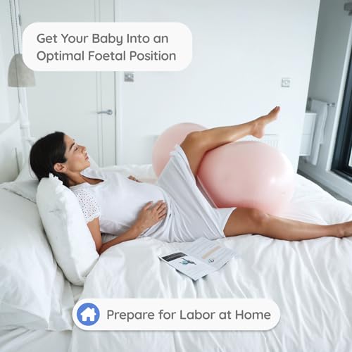 BABYGO® Peanut Ball for Labor Birth Pregnancy Exercise | Birthing Ball Maternity Labor Exercise Book & Foot Pump Included | Anti Burst Nude