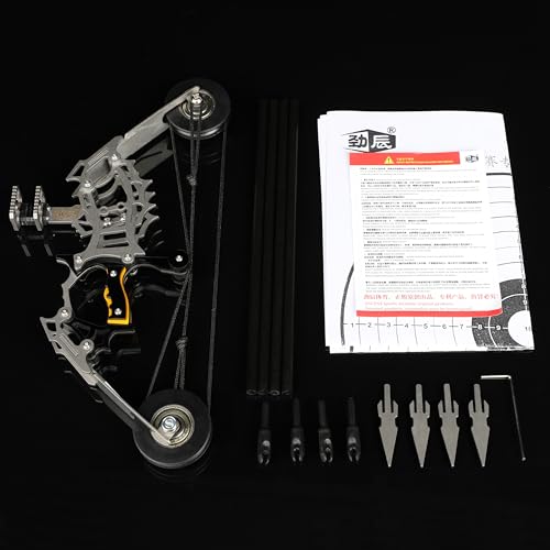 AMEYXGS 8.8 inch Mini Compound Bow Stainless Steel includes 4/12 Arrows and Target Paper (bow and 4 arrow)