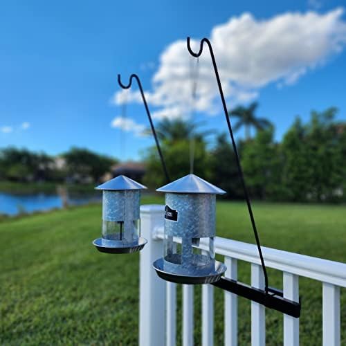 Long Hook Kits Ideal for Bird Feeders, Lighter Flower Baskets, Chimes, etc. for Vertical Spindled Deck Railings Only ((2) 34" on a 24" Mount)