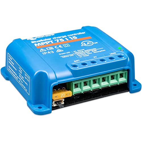 Victron Energy BlueSolar MPPT Solar Charge Controller - Charge Controllers for Solar Panels - 75V, 15 amp, 12/24-Volt