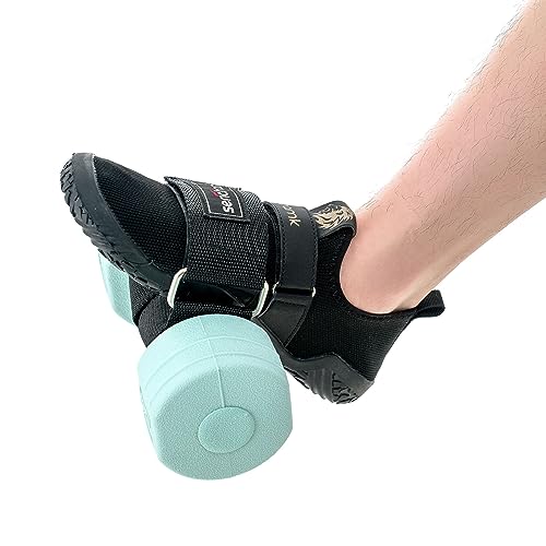 Feet Dumbbell Attachment, Tibialis Trainer Ankle Straps for Feet Weight Lifting Shin Splint, Hamstring Curls, Leg Curl Attachment at Home Gym Equipment ArmyGreen 1pc