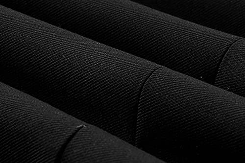 Casual 2 Button Suits for Men Slim Fit Notched Lapel Business Sets Solid Color Wedding Formal Jacket Vest Pants (Black,Medium)