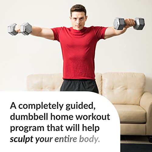 Dumbbell Elevate Exercise Cards: Home Workout Series Card Deck - Comprehensive At-Home Fitness System with 65 Exercises, 8 Bonus Challenges, and 4 Unique Workout Formats.
