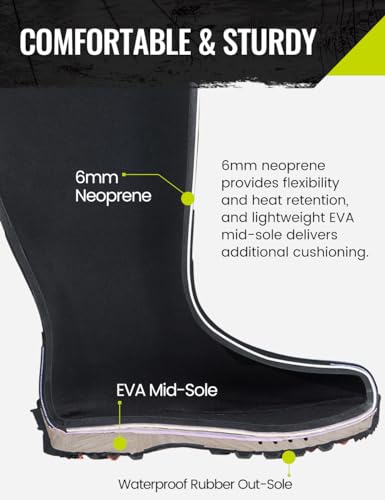 TIDEWE Hunting Boot for Men, Insulated Waterproof Sturdy 16" Men's Hunting Boot, 6mm Neoprene and Rubber Outdoor Boot Next Camo G2 US Size 7