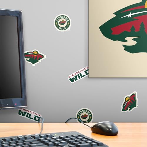 NHL Logo Minnesota Wild 100ct Vinyl Large Deluxe Stickers Variety Pack - Laptop, Water Bottle, Scrapbooking, Tablet, Skateboard, Indoor/Outdoor