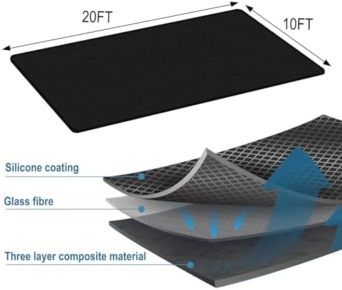 Outdoor Grill Mat - 60x40 Inch Double-Sided Fireproof Deck and Patio Protector, Waterproof Oil-Proof BBQ Mat for Under Grill, Fire Pit or Fireplace, Heavy Duty Grill Floor Pad