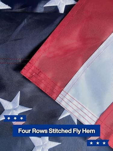 American Flag 2.5x4 Ft Pole Sleeve Banner Style-Embroidered Stars,Sewn Stripes,UV Protected,Heavy Duty Durable Polyester USA US Outdoor Indoor Flags (Pole NOT Included)