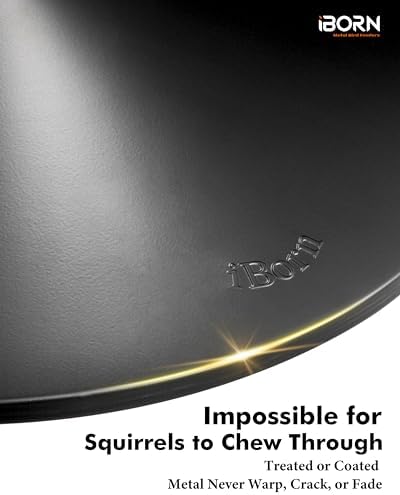 iBorn Squirrel Baffle for Bird Feeder Pole, 19.5” Oversized Squirrel Guard Baffle,All Metal Bird Feeder for Outdoors Protector, Pack of 2, Black